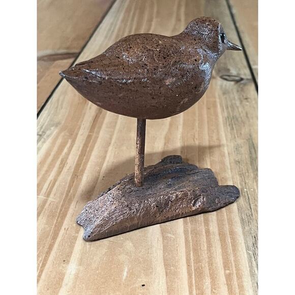 Wood Carved Brown Bird Figurine. Beach. Birds. Home Decor. - Picture 10 of 10